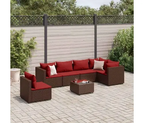 7-Daļīgs Dārza Atpūtas Mēbeļu Komplekts, Brūna Pe Rotangpalma Vidaxl