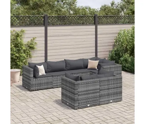 7-Daļīgs Dārza Mēbeļu Komplekts Ar Matračiem, Pe Rotangpalma Vidaxl