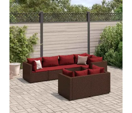 7-Daļīgs Dārza Atpūtas Mēbeļu Komplekts, Brūna Pe Rotangpalma Vidaxl