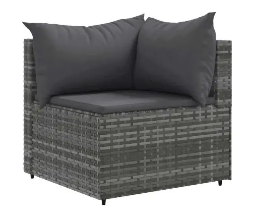 8-Daļīgs Dārza Atpūtas Mēbeļu Komplekts Ar Matračiem, Pelēks Pe Vidaxl