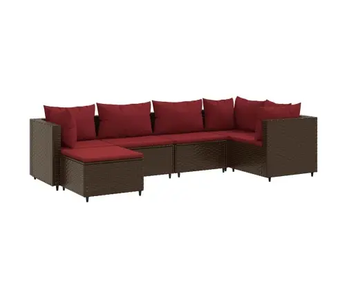 Sodo Komplektas Su Pagalvėlėmis, 6 Dalių, Rudas, Poliratanas