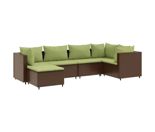 Sodo Komplektas Su Pagalvėlėmis, 6 Dalių, Rudas, Poliratanas