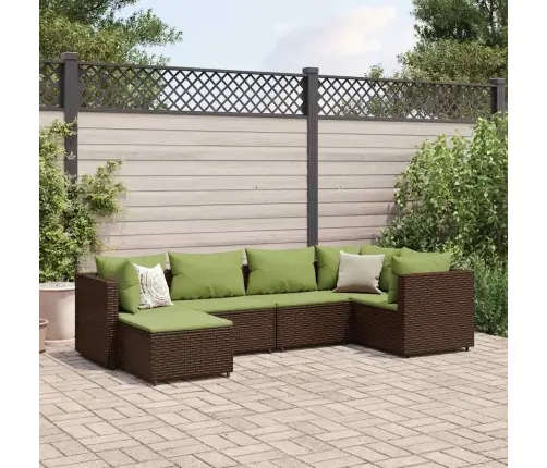 Sodo Komplektas Su Pagalvėlėmis, 6 Dalių, Rudas, Poliratanas