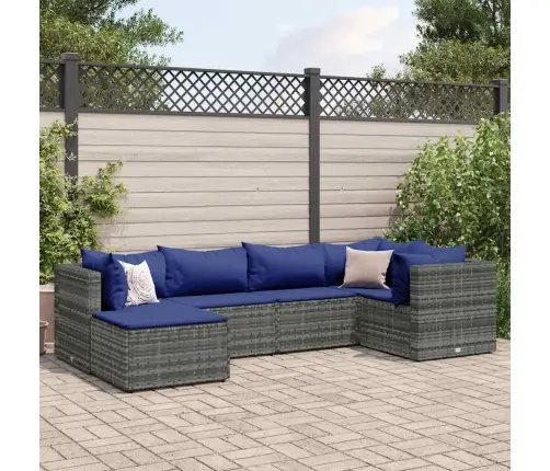 6-Osaline Aiamööbli Komplekt Patjadega, Hall, Polürotang