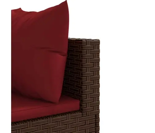 7-Osaline Aiamööblikomplekt Patjadega, Pruun, Polürotang