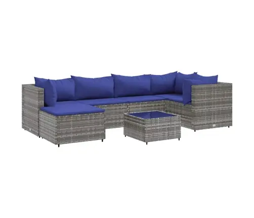 7-Daļīgs Dārza Mēbeļu Komplekts Ar Matračiem, Pe Rotangpalma Vidaxl