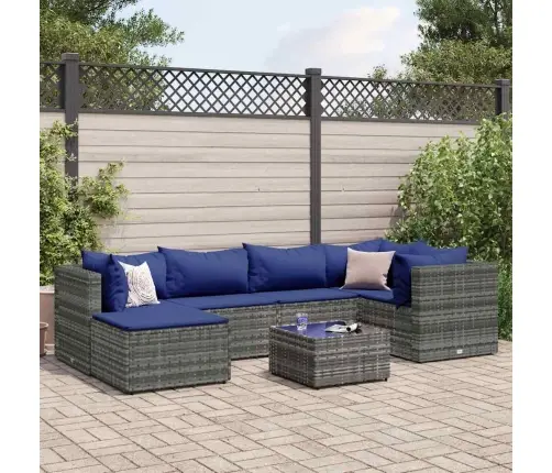 7-Daļīgs Dārza Mēbeļu Komplekts Ar Matračiem, Pe Rotangpalma Vidaxl