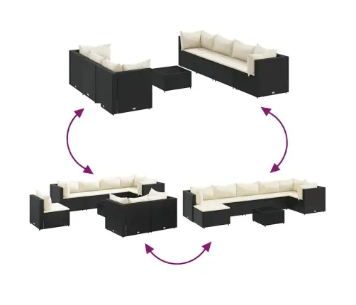 8-Daļīgs Dārza Mēbeļu Komplekts Ar Matračiem, Pe Rotangpalma Vidaxl