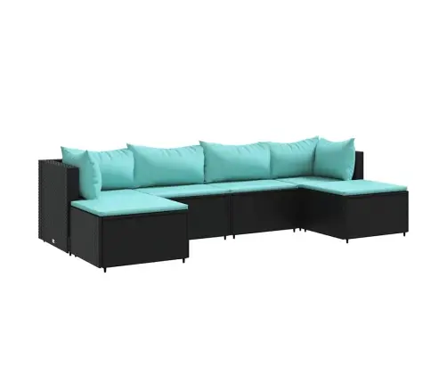 6-Daļīgs Dārza Atpūtas Mēbeļu Komplekts, Melna Pe Rotangpalma Vidaxl