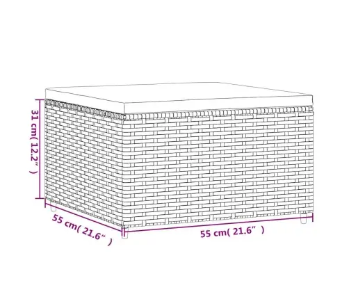 6-Daļīgs Dārza Atpūtas Mēbeļu Komplekts, Melna Pe Rotangpalma Vidaxl