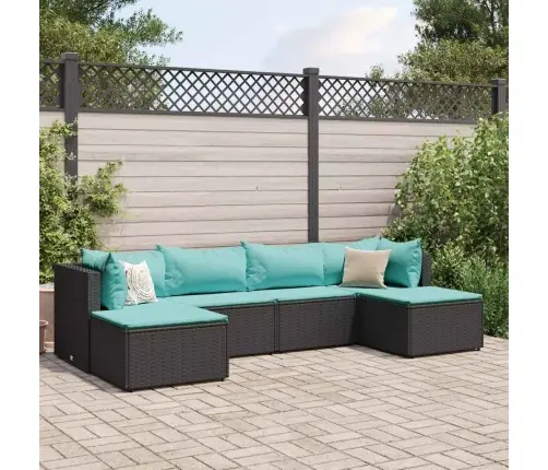 6-Daļīgs Dārza Atpūtas Mēbeļu Komplekts, Melna Pe Rotangpalma Vidaxl