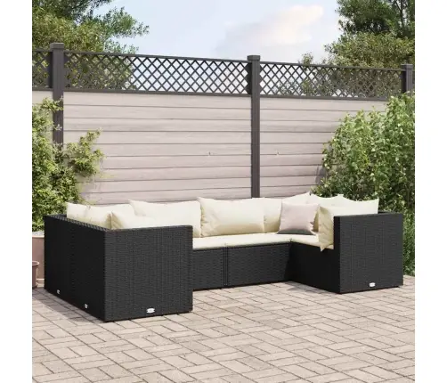 6-Daļīgs Dārza Atpūtas Mēbeļu Komplekts, Melna Pe Rotangpalma Vidaxl