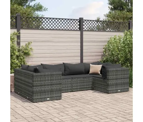 6-Daļīgs Dārza Atpūtas Mēbeļu Komplekts, Pelēka Pe Rotangpalma Vidaxl