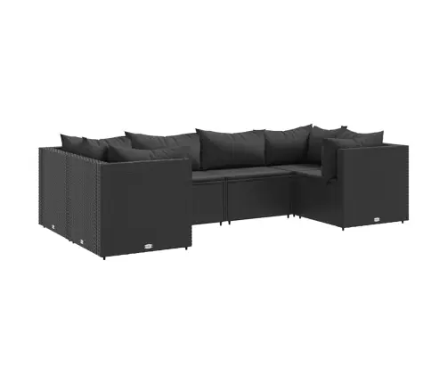 6-Daļīgs Dārza Atpūtas Mēbeļu Komplekts, Melna Pe Rotangpalma Vidaxl