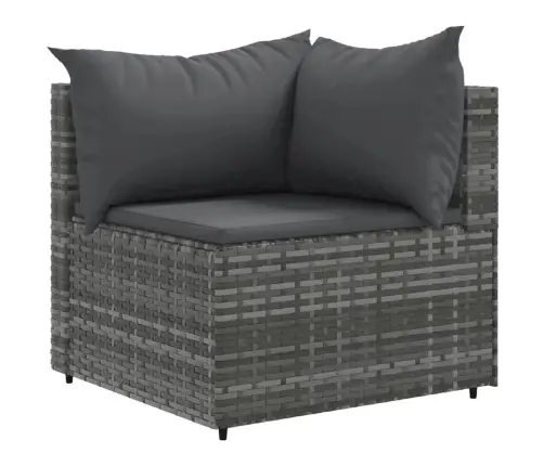 Sodo Komplektas Su Pagalvėlėmis, 10 Dalių, Pilkas, Poliratanas