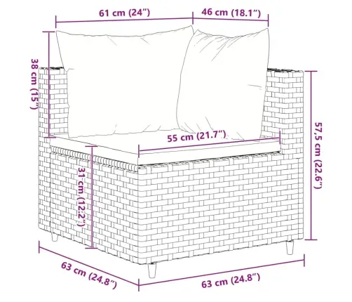 Sodo Komplektas Su Pagalvėlėmis, 10 Dalių, Pilkas, Poliratanas