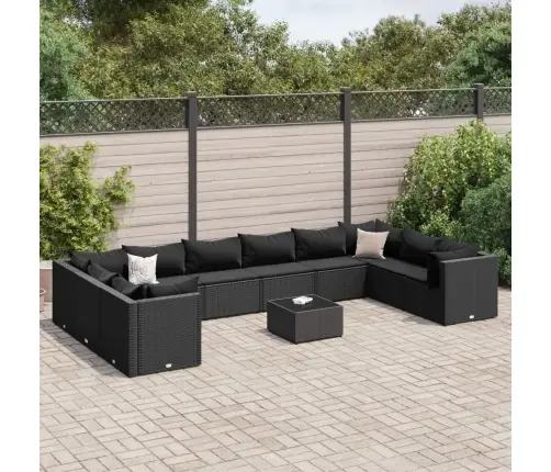 11-Daļīgs Dārza Mēbeļu Komplekts Ar Matračiem, Pe Rotangpalma Vidaxl