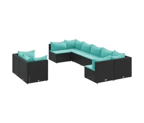 9-Osaline Aiadiivani Komplekt Patjadega, Must, Polürotang