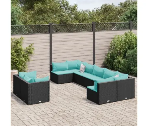 9-Osaline Aiadiivani Komplekt Patjadega, Must, Polürotang