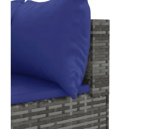 10-Daļīgs Dārza Dīvāna Komplekts Ar Matračiem, Pelēks Pe Pinums Vidaxl