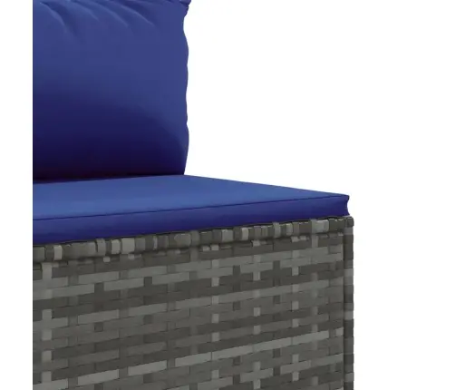 10-Daļīgs Dārza Dīvāna Komplekts Ar Matračiem, Pelēks Pe Pinums Vidaxl