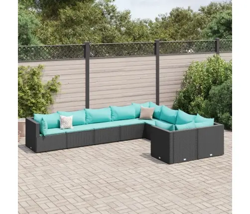 9-Osaline Aiadiivani Komplekt Patjadega, Must, Polürotang