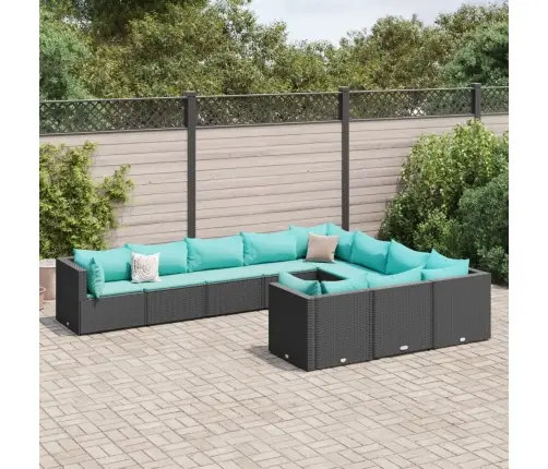 10-Osaline Aiadiivani Komplekt Patjadega, Must, Polürotang