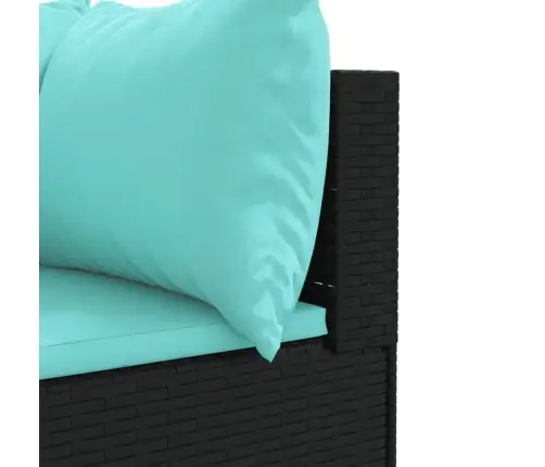 Sodo Komplektas Su Pagalvėlėmis, 11 Dalių, Juodas, Poliratanas