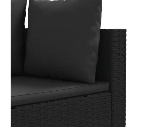 4-Osaline Aiadiivani Komplekt Patjadega, Must, Polürotang