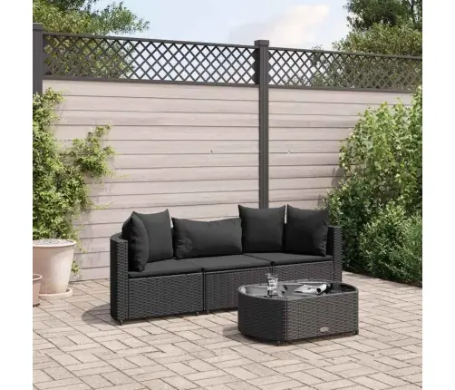 4-Osaline Aiadiivani Komplekt Patjadega, Must, Polürotang