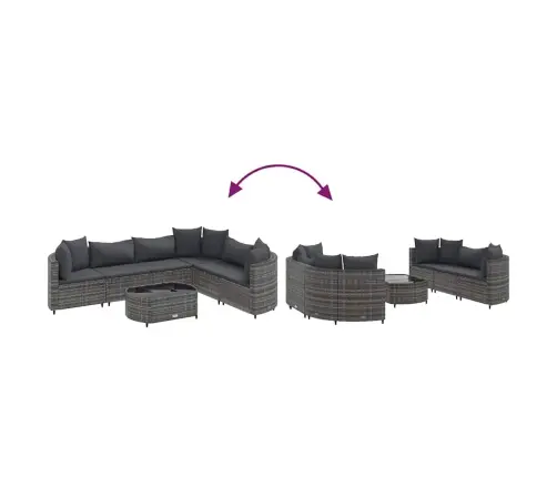 7-Daļīgs Dārza Dīvāna Komplekts, Matrači, Pelēka Pe Rotangpalma Vidaxl 7-Daļīgs Dārza Dīvāna Komplekts, Matrači, Pelēka Pe Rotangpalma Vidaxl