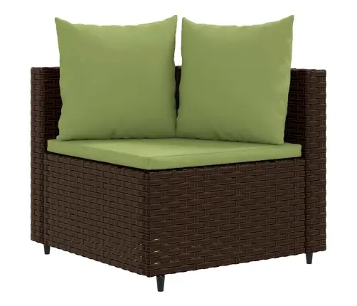 Sofos Komplektas Su Pagalvėlėmis, 7 Dalių, Rudas, Poliratanas