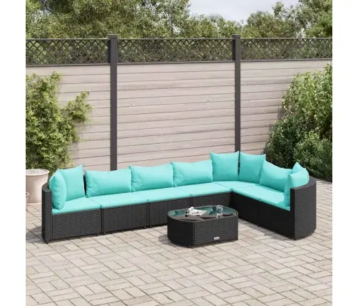 8-Daļīgs Dārza Dīvāna Komplekts, Matrači, Melna Pe Rotangpalma Vidaxl