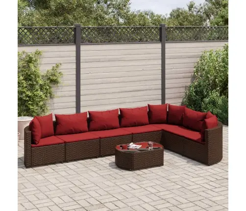 8-Osaline Aiadiivani Komplekt Patjadega, Pruun, Polürotang