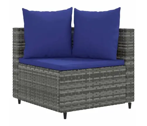 8-Daļīgs Dārza Dīvāna Komplekts Ar Matračiem, Pelēks Pe Pinums Vidaxl