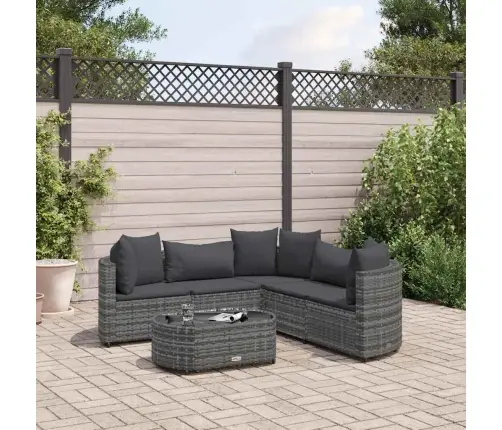 Sofos Komplektas Su Pagalvėlėmis, 6 Dalių, Pilkas, Poliratanas