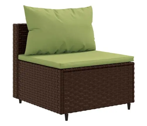 6-Daļīgs Dārza Dīvānu Komplekts, Matrači, Brūna Pe Rotangpalma Vidaxl