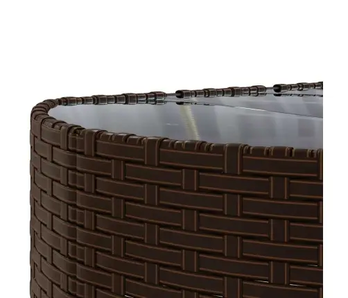 6-Daļīgs Dārza Dīvānu Komplekts, Matrači, Brūna Pe Rotangpalma Vidaxl