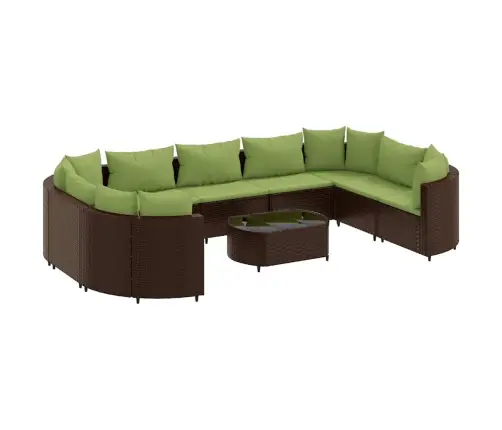 10-Osaline Aiadiivani Komplekt Patjadega, Pruun, Polürotang