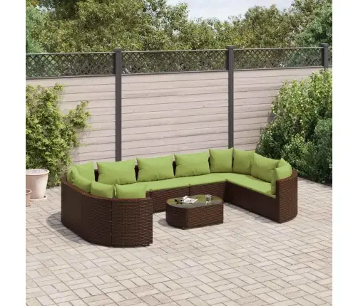 10-Osaline Aiadiivani Komplekt Patjadega, Pruun, Polürotang