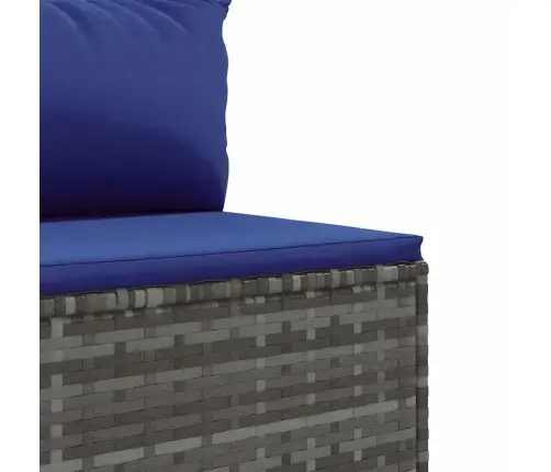 10-Daļīgs Dārza Dīvāna Komplekts Ar Matračiem, Pelēks Pe Pinums Vidaxl