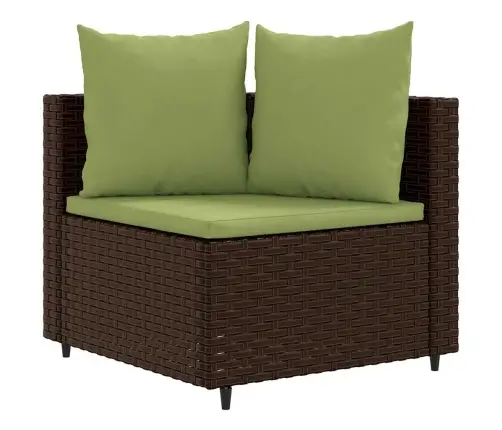 10-Daļīgs Dārza Dīvāna Komplekts, Matrači, Brūna Pe Rotangpalma Vidaxl