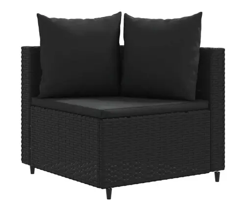 6-Daļīgs Dārza Dīvāna Komplekts, Matrači, Melna Pe Rotanpalma Vidaxl