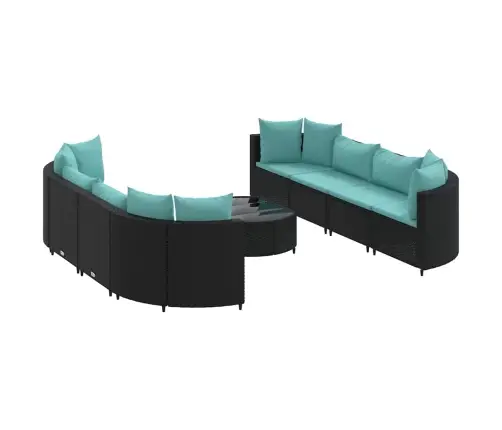 9-Osaline Aiadiivani Komplekt Patjadega, Must, Polürotang