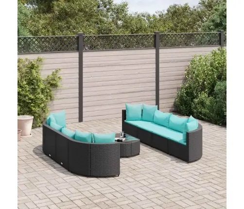 9-Osaline Aiadiivani Komplekt Patjadega, Must, Polürotang