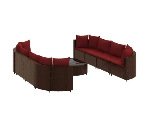 9-Osaline Aiadiivani Komplekt Patjadega, Pruun, Polürotang