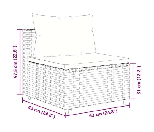 9-Osaline Aiadiivani Komplekt Patjadega, Pruun, Polürotang