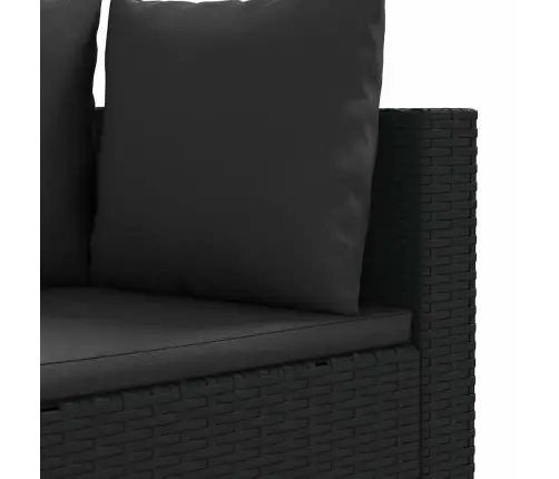 5-Osaline Aiadiivanikomplekt Patjadega, Must, Polürotang