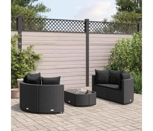 5-Osaline Aiadiivanikomplekt Patjadega, Must, Polürotang