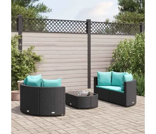 5-Daļīgs Dārza Dīvāna Komplekts Ar Matračiem, Pe Rotangpalma Vidaxl